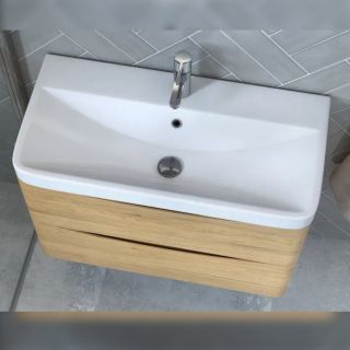 Тумба под раковину подвесная Velvex Clay tp.CLA.9595.80.2Y дуб верона, 80 см